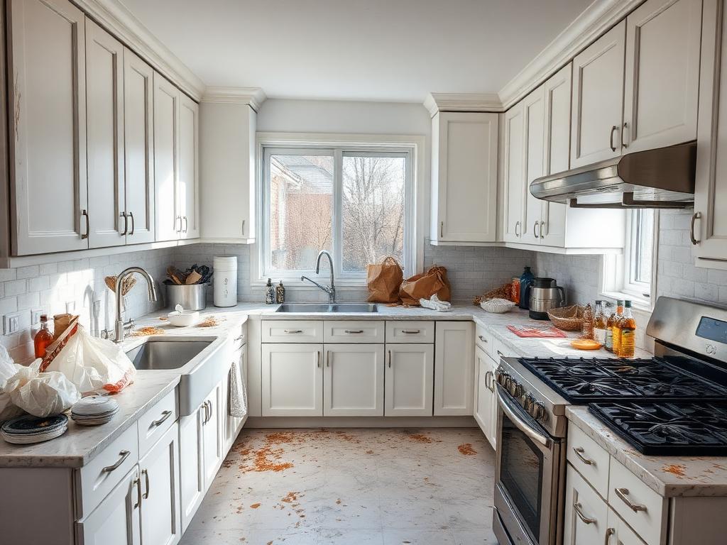 Kitchen before cleaning